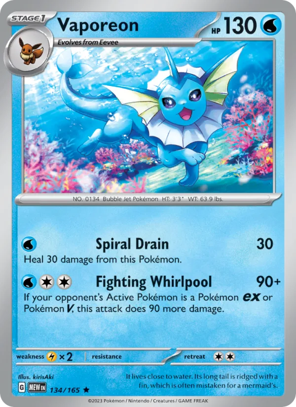 Vaporeon · 151 134/165