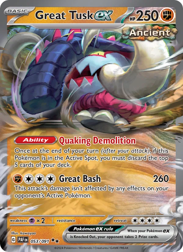 Great Tusk ex · Paldean Fates 053/91
