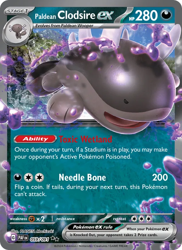 Paldean Clodsire ex · Paldean Fates 059/91