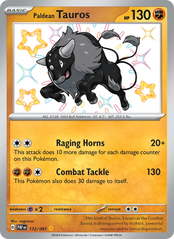 Paldean Tauros · Paldean Fates 172/91