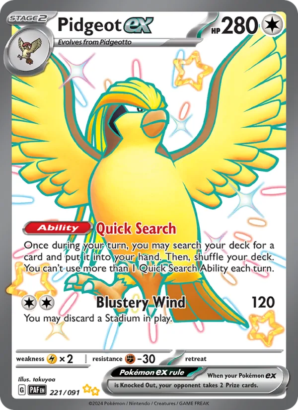 Pidgeot ex · Paldean Fates 221/91