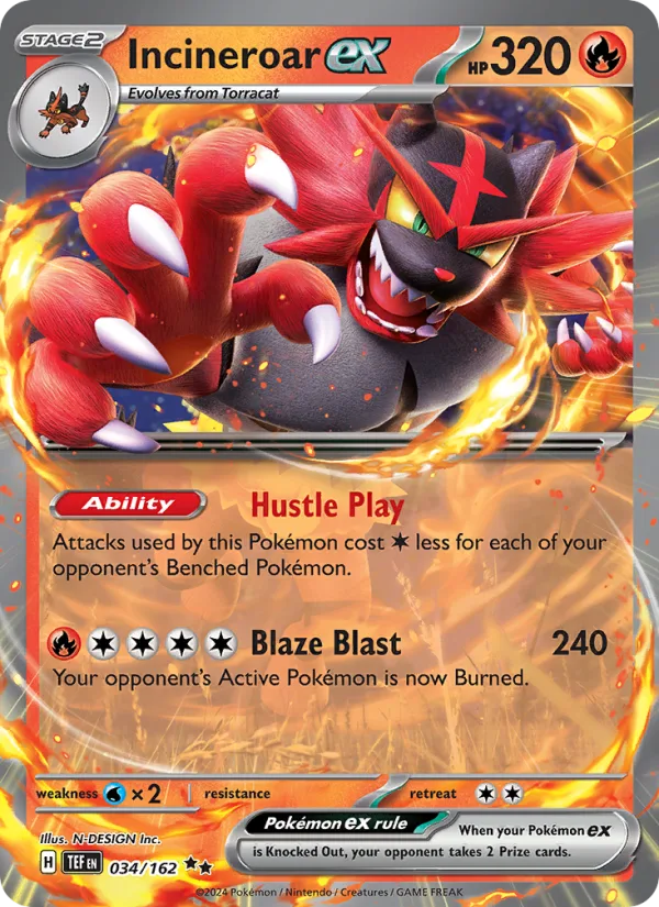 Incineroar ex · Temporal Forces 034/162