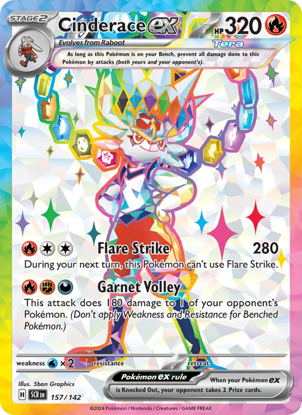 Cinderace ex · Stellar Crown 157/142