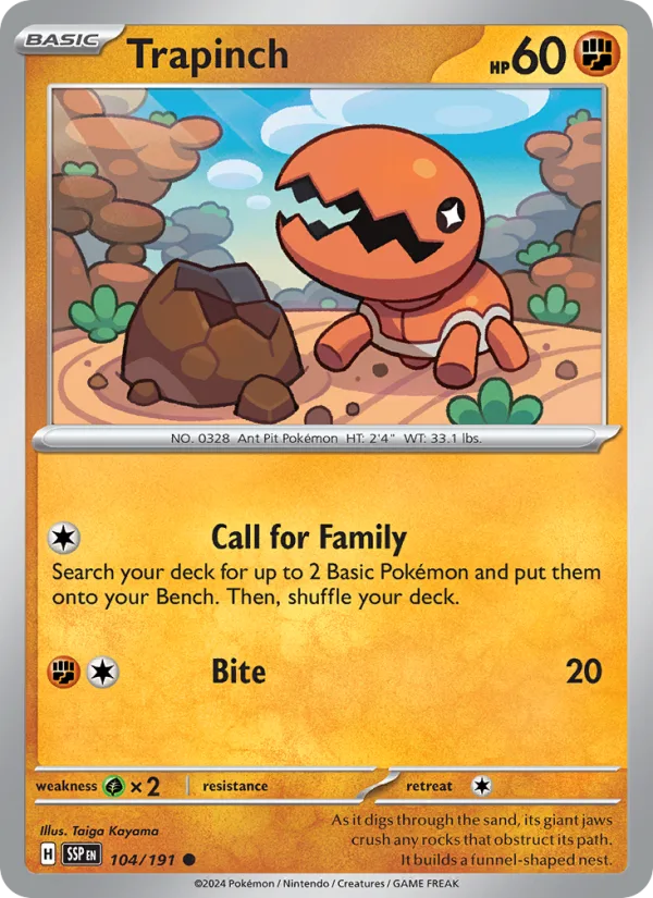 Trapinch · Surging Sparks 104/191
