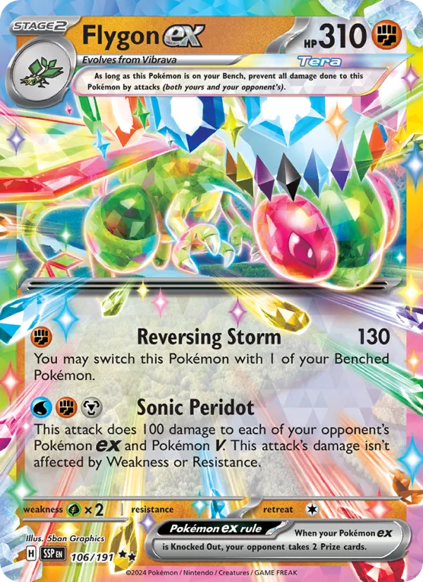 Flygon ex · Surging Sparks 106/191