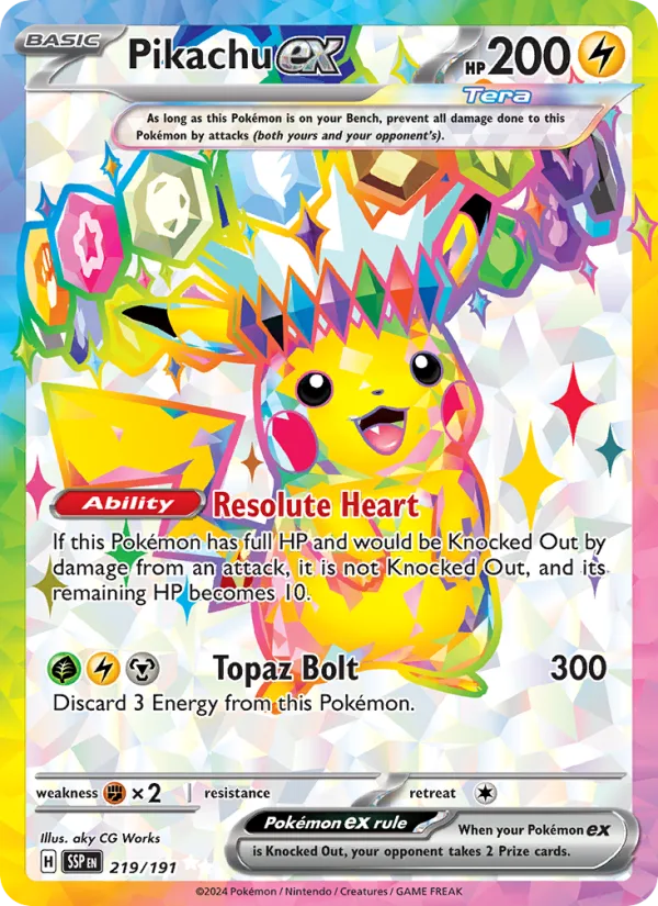 Pikachu ex · Surging Sparks 219/191