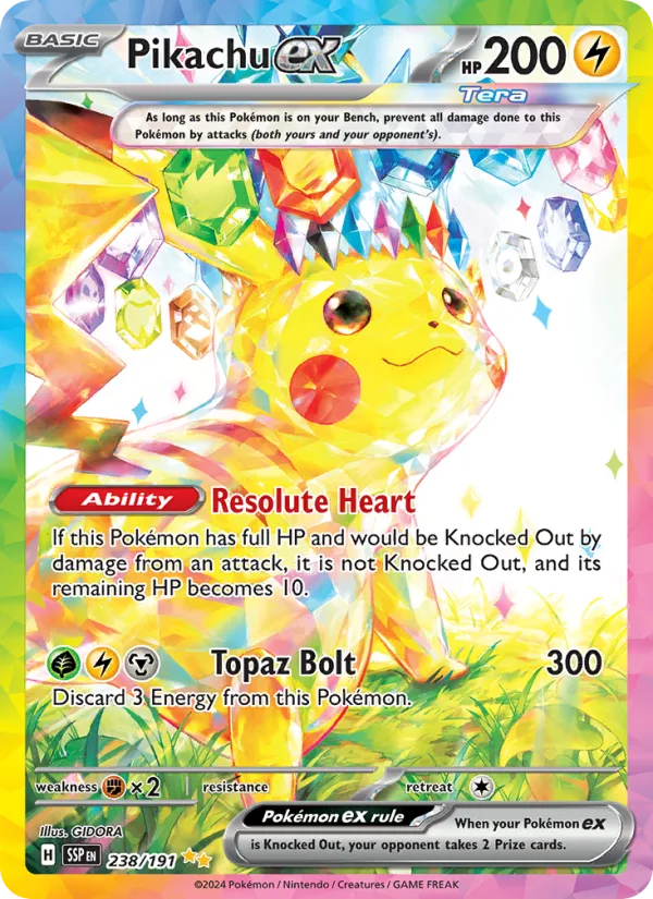 Pikachu ex · Surging Sparks 238/191