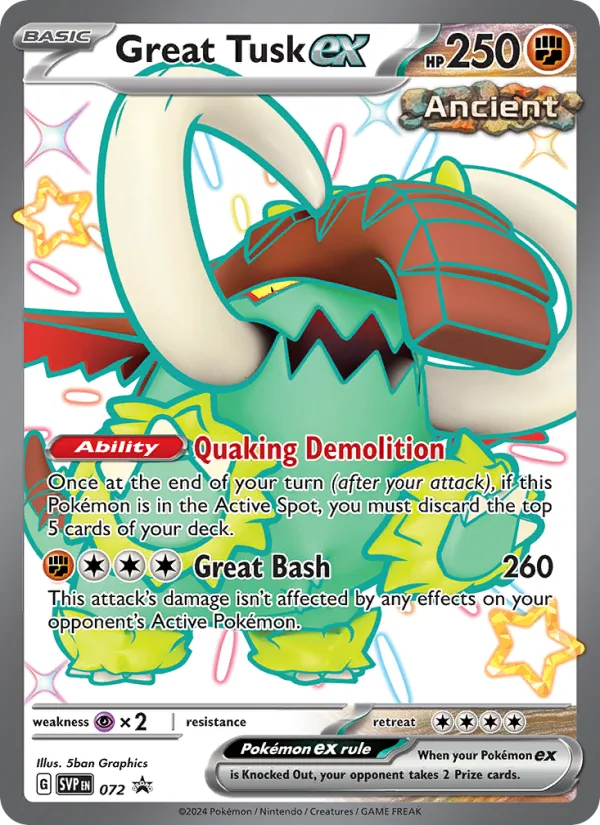 Great Tusk ex · SVP Black Star Promos 072/225