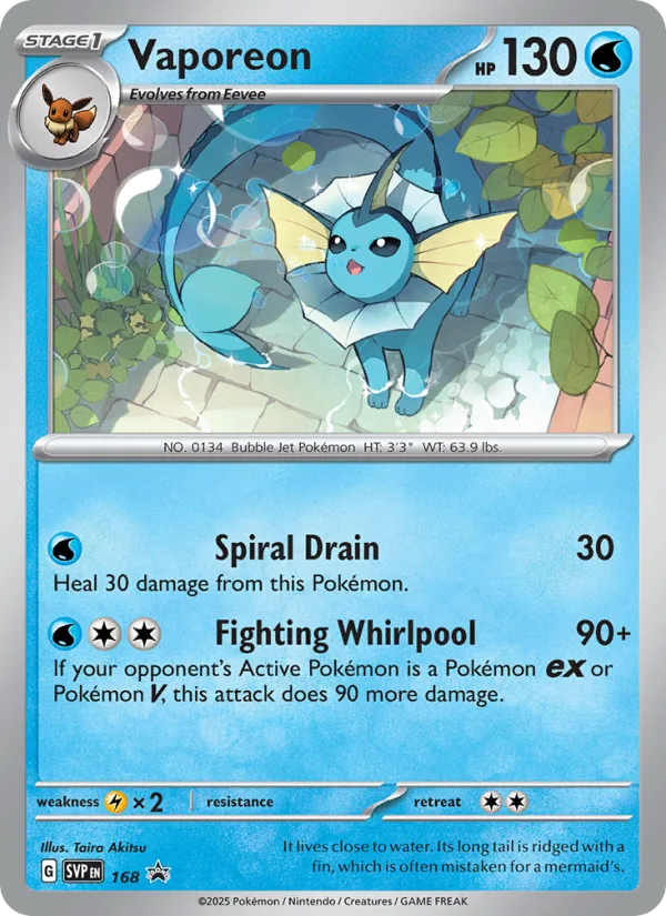 Vaporeon · SVP Black Star Promos 168/225
