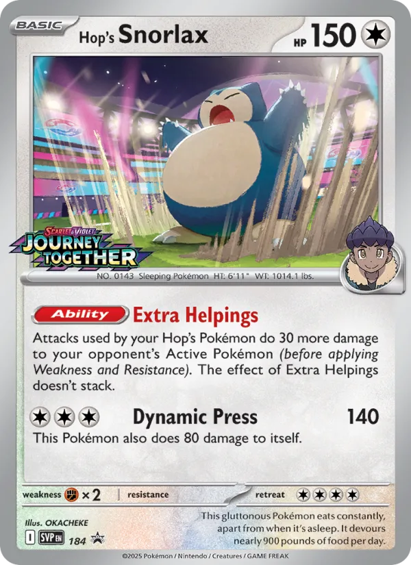 Hop's Snorlax · SVP Black Star Promos 184/225