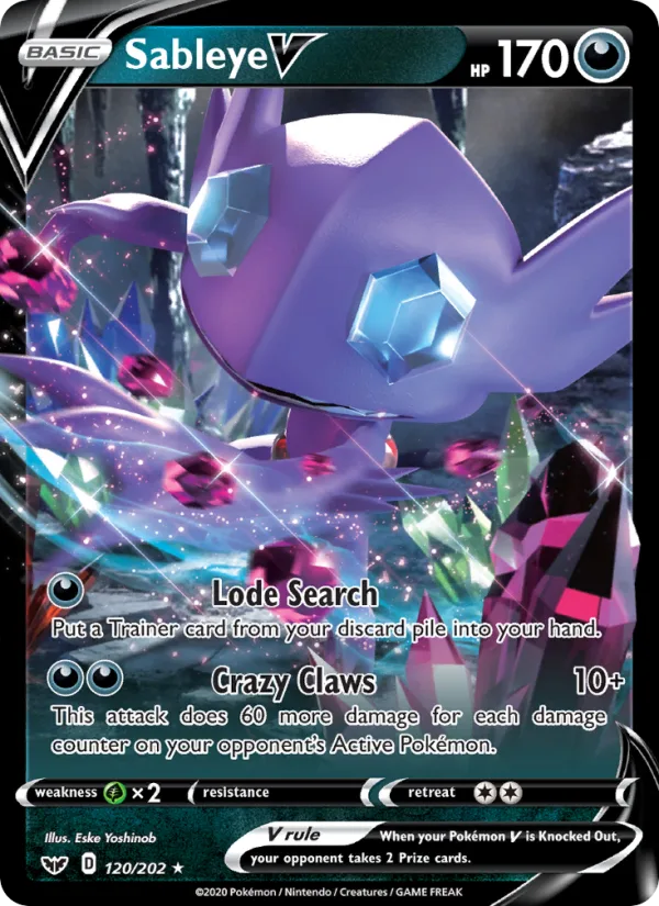 Sableye V · Sword & Shield 120/202