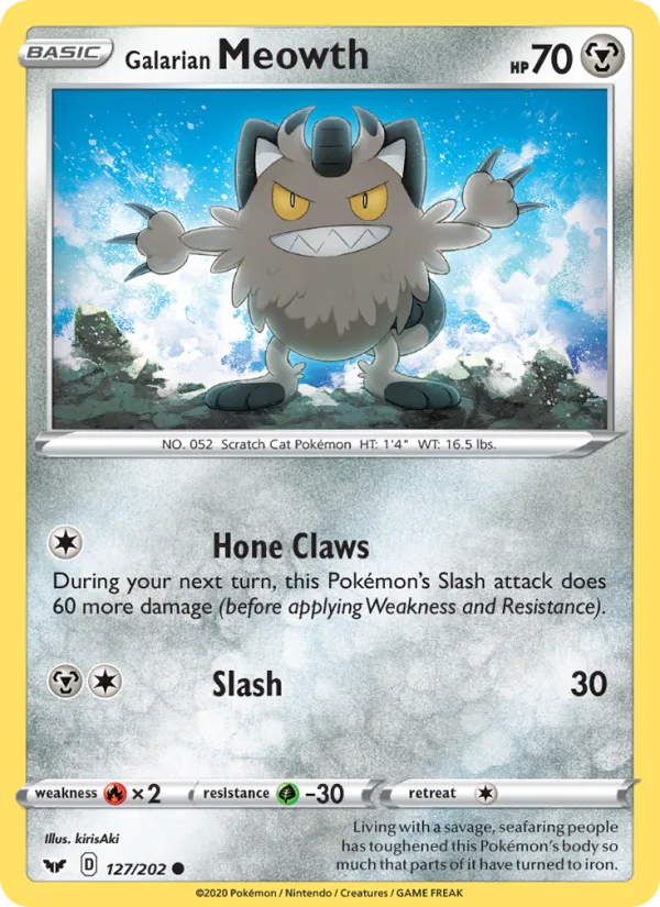 Galarian Meowth · Sword & Shield 127/202