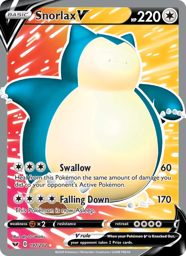 Snorlax V · Sword & Shield 197/202