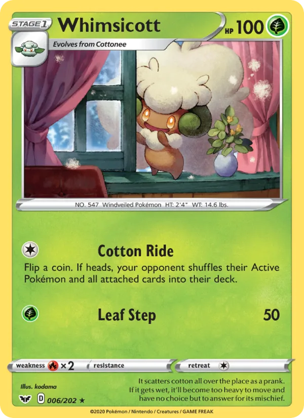 Whimsicott · Sword & Shield 6/202