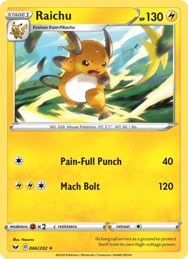Raichu · Sword & Shield 66/202