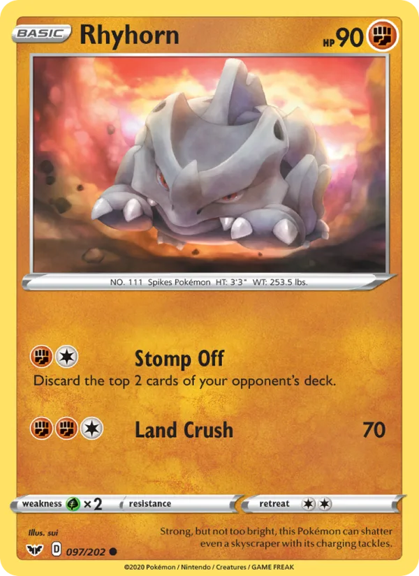 Rhyhorn · Sword & Shield 97/202