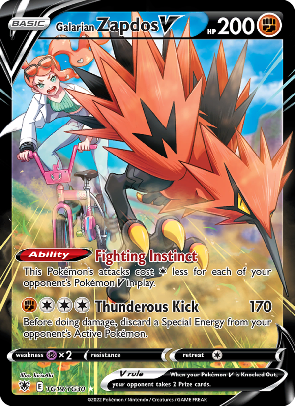 Galarian Zapdos V · Astral Radiance TG19/189