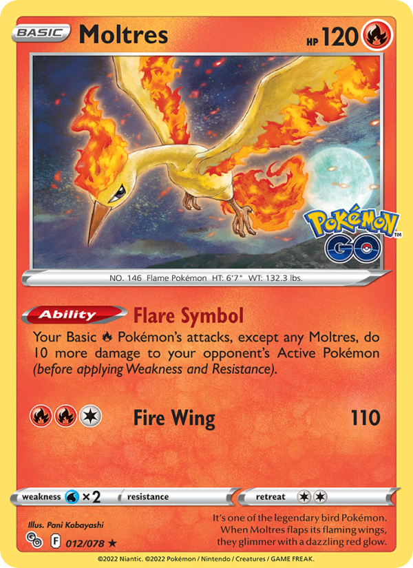 Moltres · Pokémon GO 012/78
