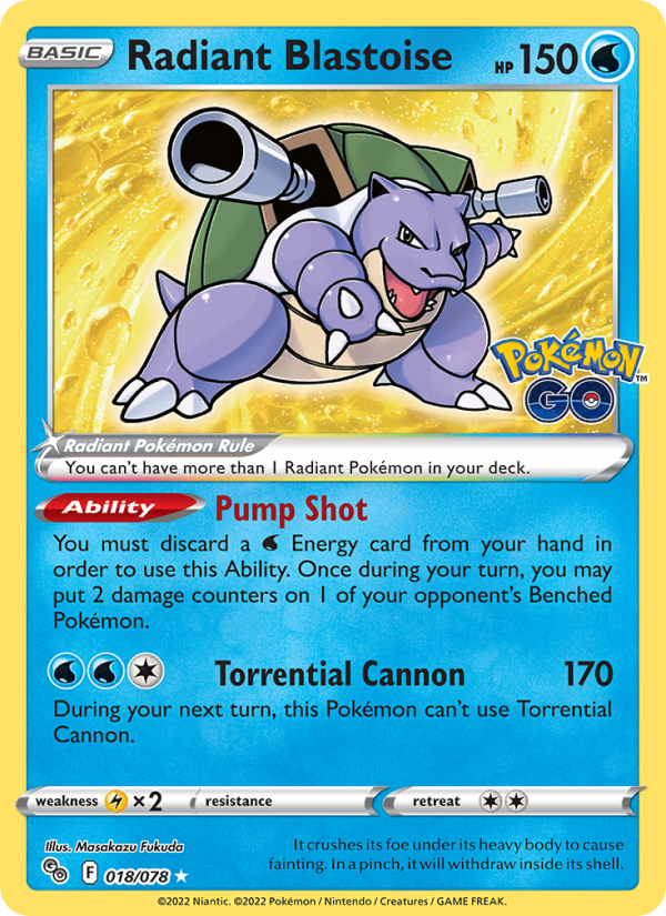 Radiant Blastoise · Pokémon GO 018/78