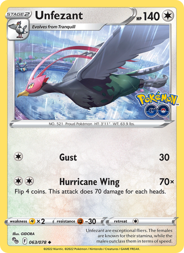 Unfezant · Pokémon GO 063/78