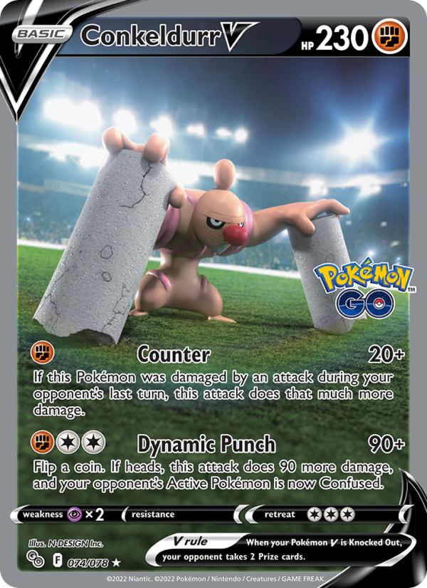 Conkeldurr V · Pokémon GO 074/78