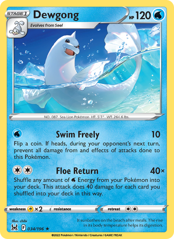 Dewgong · Lost Origin 034/196