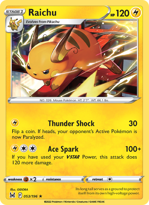 Raichu · Lost Origin 053/196