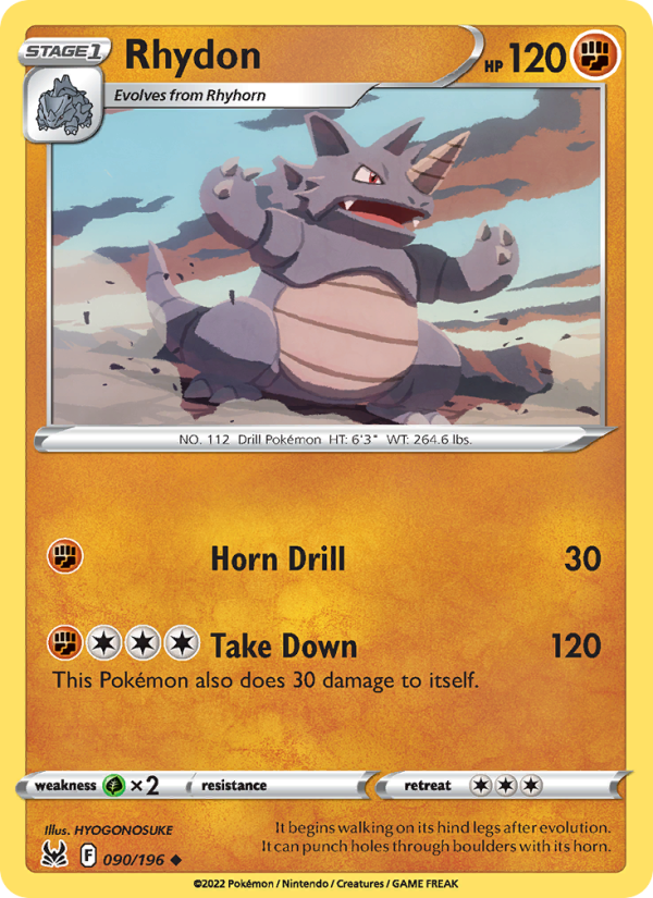 Rhydon · Lost Origin 090/196