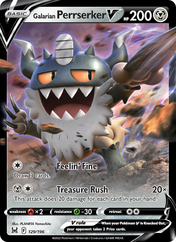 Galarian Perrserker V · Lost Origin 129/196