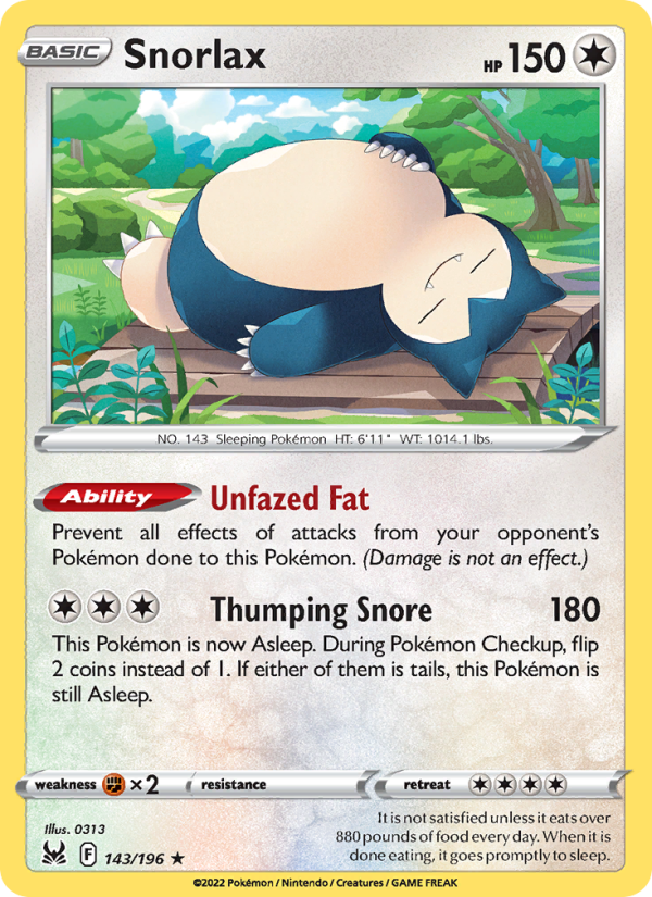 Snorlax · Lost Origin 143/196