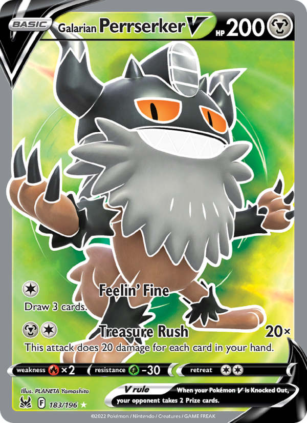 Galarian Perrserker V · Lost Origin 183/196