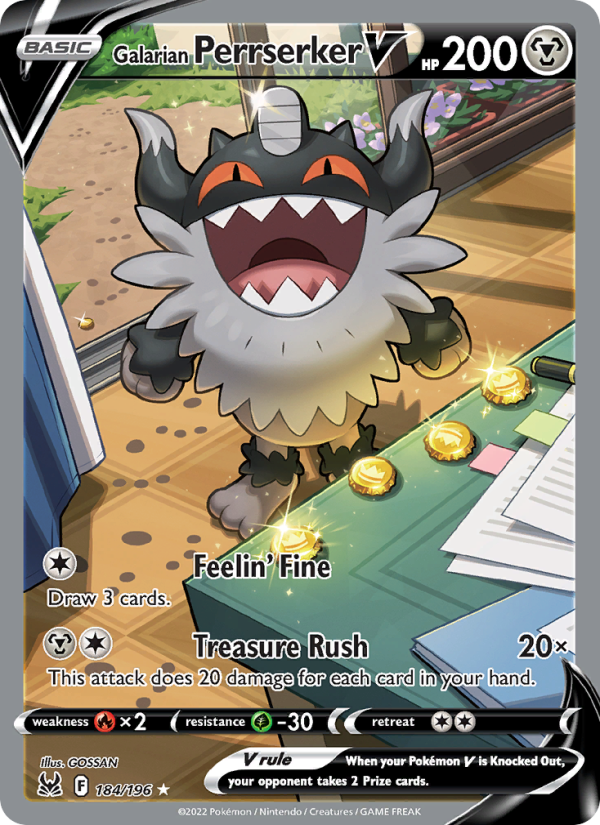 Galarian Perrserker V · Lost Origin 184/196