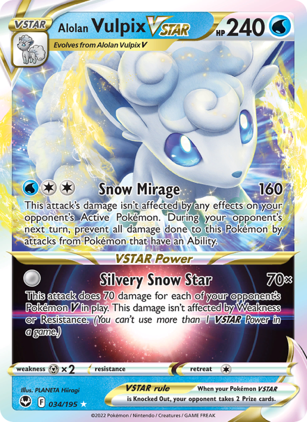 Alolan Vulpix VSTAR · Silver Tempest 034/195