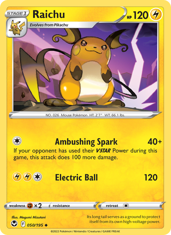 Raichu · Silver Tempest 050/195