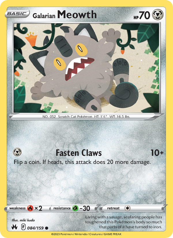 Galarian Meowth · Crown Zenith 084/159