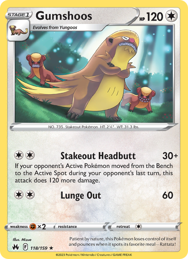 Gumshoos · Crown Zenith 118/159