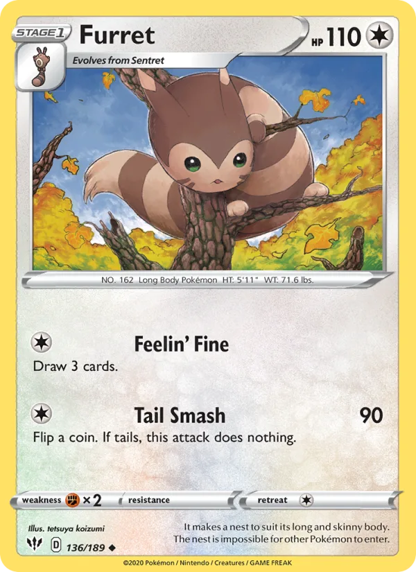 Furret · Darkness Ablaze 136/189