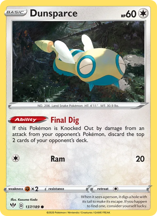 Dunsparce · Darkness Ablaze 137/189