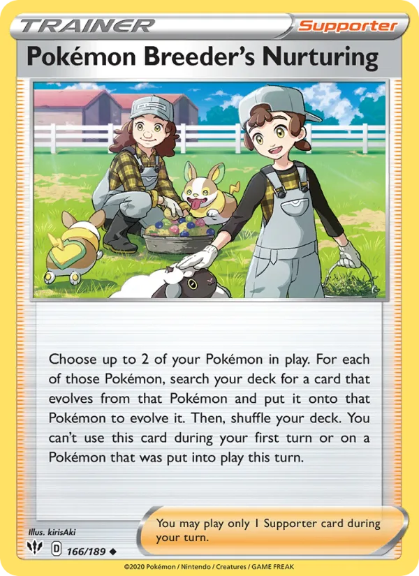 Pokémon Breeder's Nurturing · Darkness Ablaze 166/189