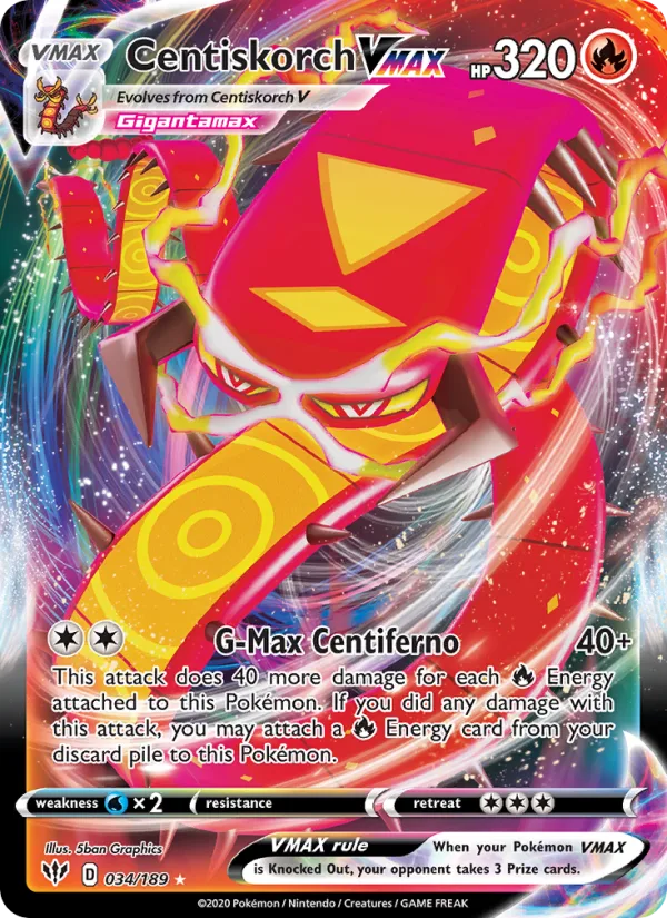 Centiskorch VMAX · Darkness Ablaze 34/189