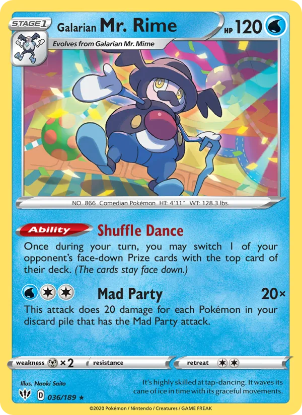 Galarian Mr. Rime · Darkness Ablaze 36/189