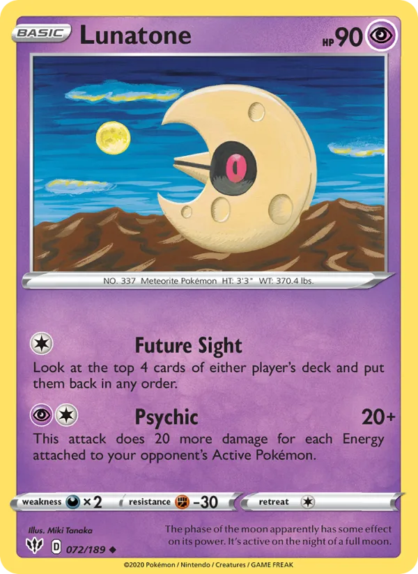 Lunatone · Darkness Ablaze 72/189