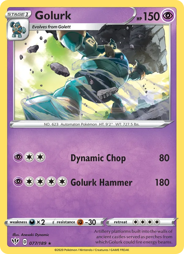 Golurk · Darkness Ablaze 77/189
