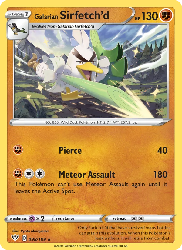 Galarian Sirfetch'd · Darkness Ablaze 98/189