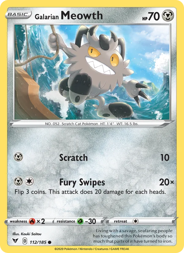 Galarian Meowth · Vivid Voltage 112/185