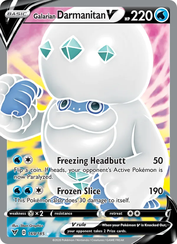 Galarian Darmanitan V · Vivid Voltage 169/185