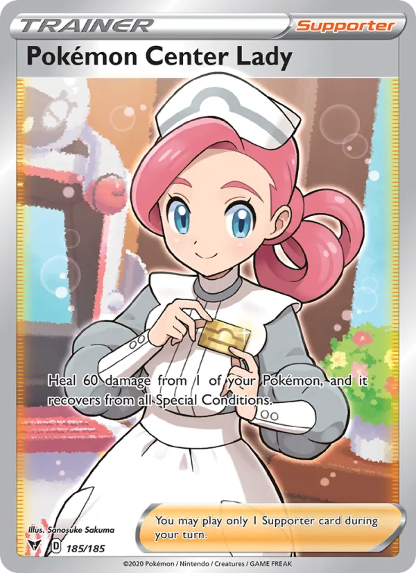 Pokémon Center Lady · Vivid Voltage 185/185