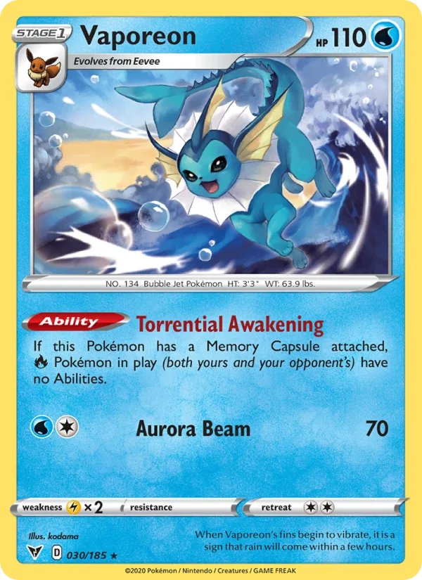 Vaporeon · Vivid Voltage 30/185