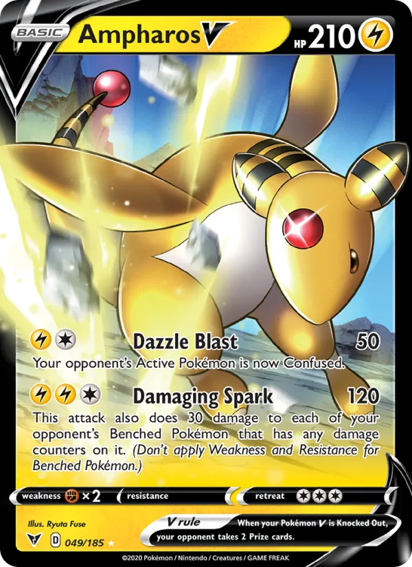 Ampharos V · Vivid Voltage 49/185