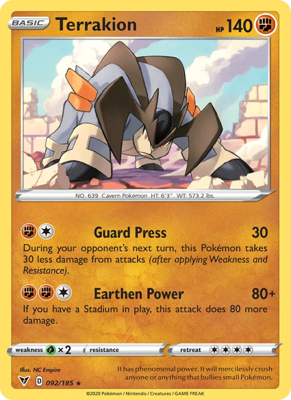 Terrakion · Vivid Voltage 92/185